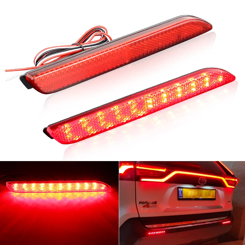 1Pair For Toyota RAV4 Camry Reiz WISH SIENNA Innova Lexus ISF GX470 RX300 5630 LED Car Rear Bumper Reflector Tail Brake Light