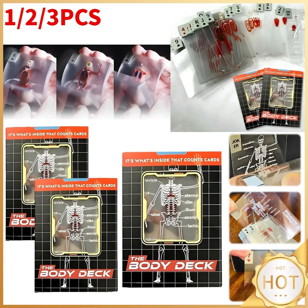 The Body Deck Cards Reusable 3D Image Educational Cards Multi-Purpose Body Transparent Playing Cards for Friend Gifts