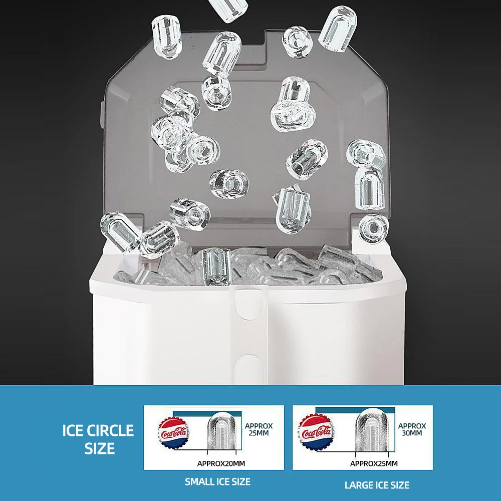 

Портативный льдогенератор 2025 года, коммерческий умный мини-ледогенератор, полностью автоматические круглые кубики льда