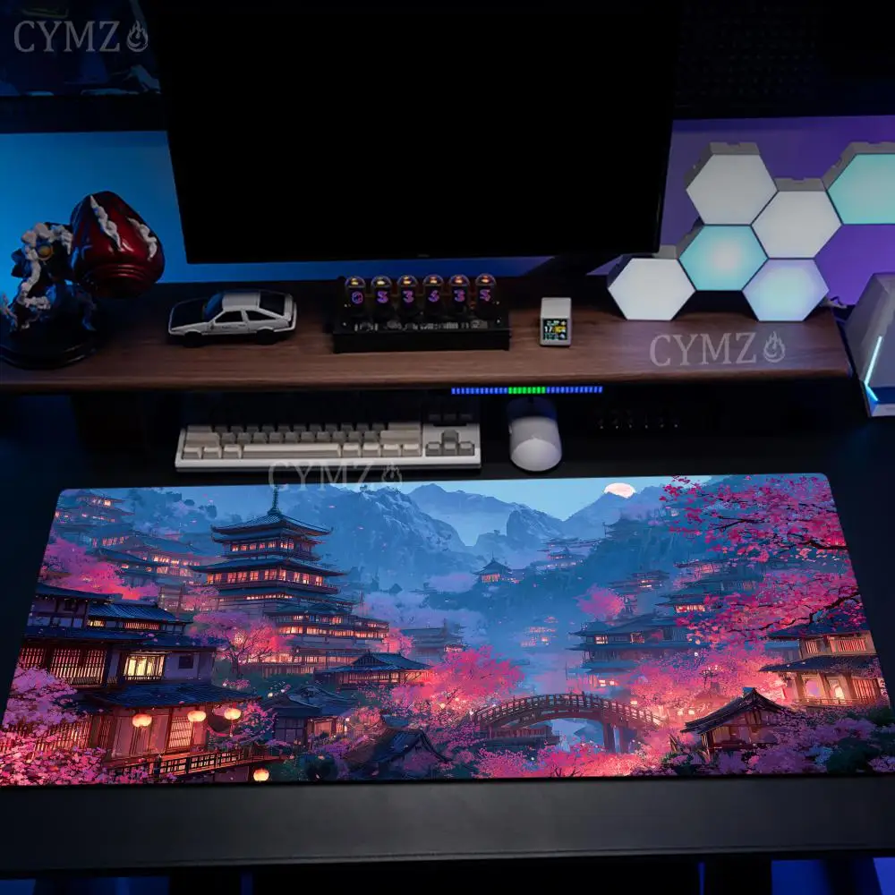 Moonlit Mountain City Mouse Pad Desk Mat Large Computer Office Carpet xxl mousepad Gamer gaming pc accessories Keyboard Rug