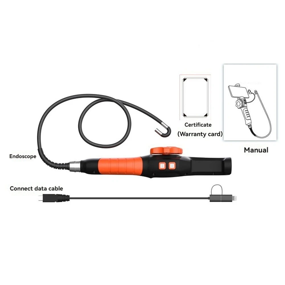 360 Degree Rotation Endoscope Inspection Camera 6.4mm Borescope Camera for Automotive Car IOS Android