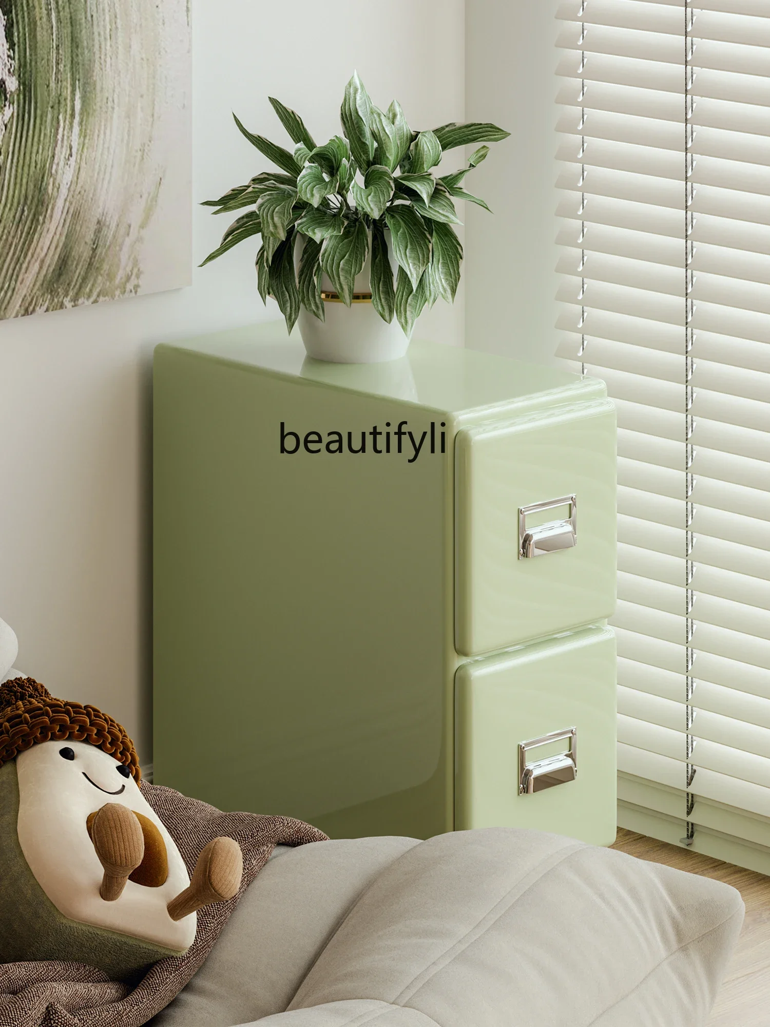 Simple Modern Bedside Table Household Bedroom Small Extremely Narrow Bedside Cabinet Multi-Function Locker