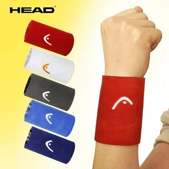 Muñequera deportiva Original HEAD de algodón, cómoda pulsera para ejercicio de tenis y baloncesto, pulsera transpirable absorbente para el sudor