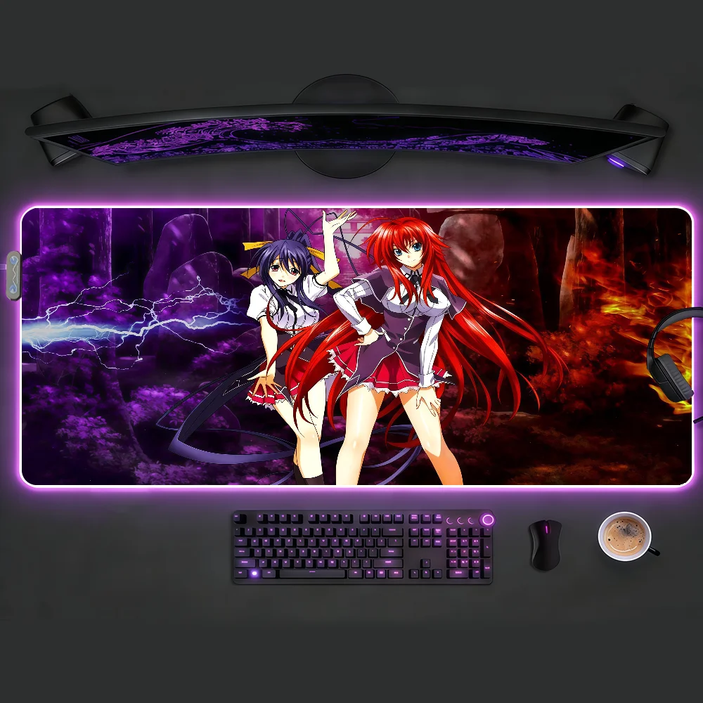 

High School DxD Comic Mouse Pad Waterproof RGB LED Light Colorful Game Keyboard Non-slip Cover Desk-mat Surface