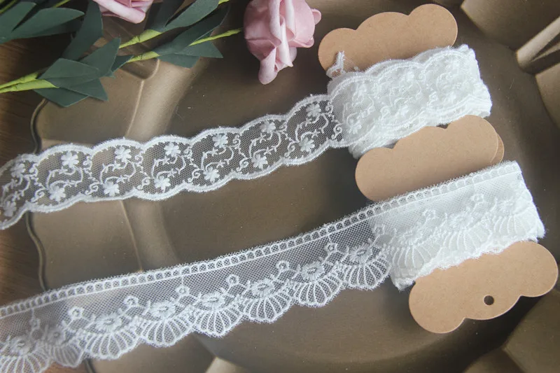 1 Yard Japanese Style DIY Auxiliary Material Cotton Embroidery Lace Lovely Net Lace White Lace Fabric