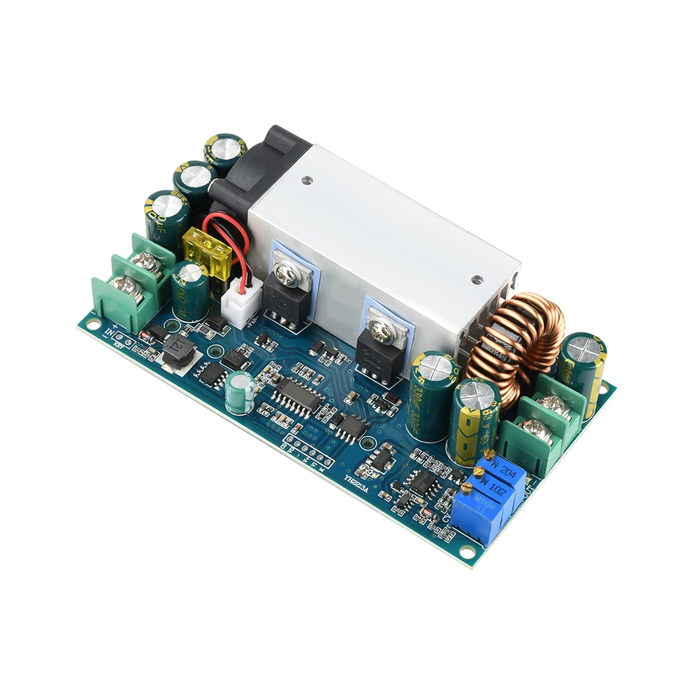 20A DC-DC Buck Converter MPPT Solar Charging Module 10-75V To 2V-60V Adjustable CC/CV Step-Down Power Module with Fan