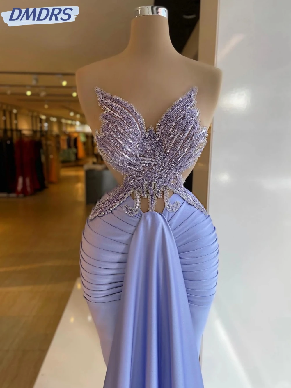 Abiti da Cocktail Sexy senza maniche senza schienale abito da sera con paillettes scintillanti elegante abito da ballo lungo a sirena viola Robe De Mariée