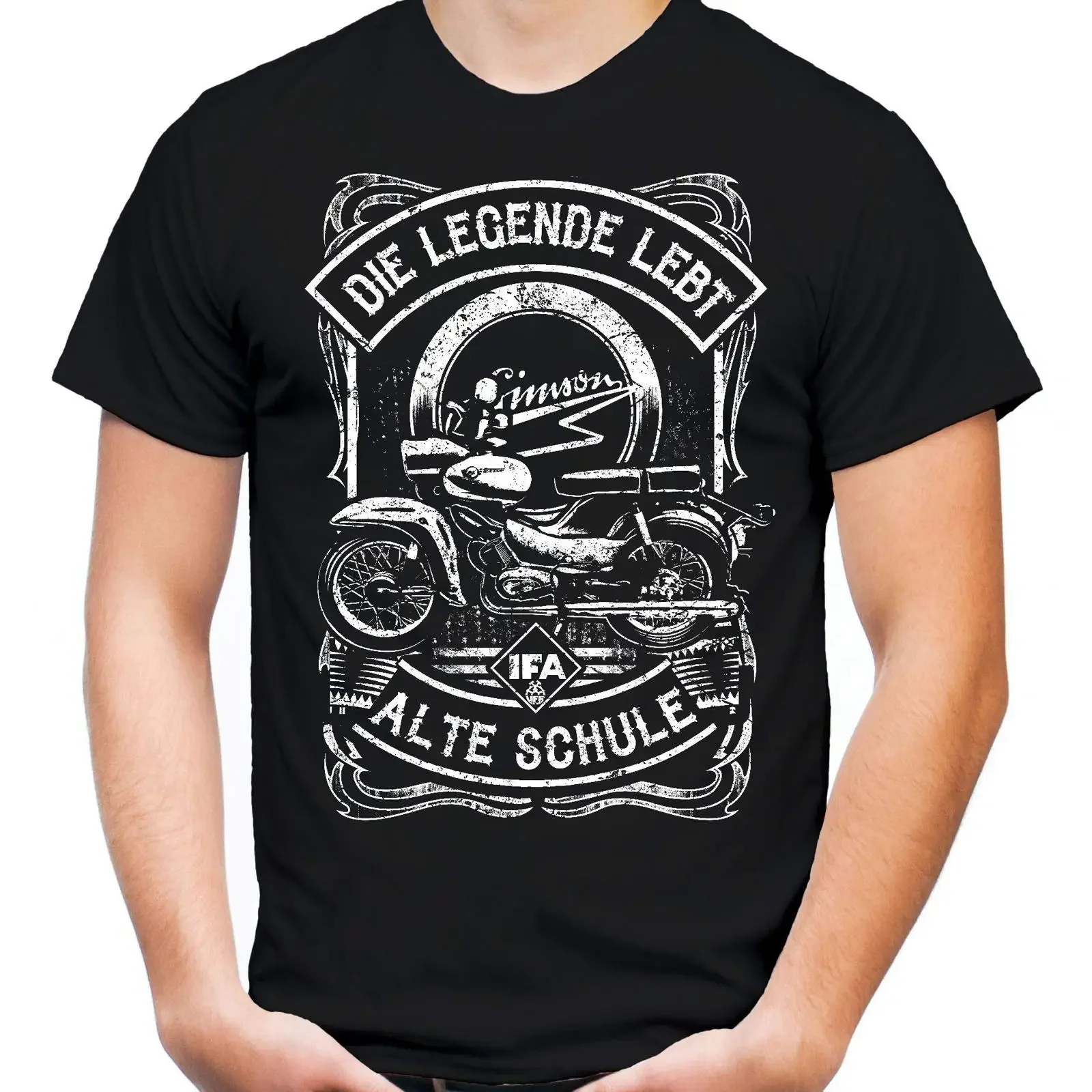 Old School Simson Men's and T Shirt Various Models S50 S51 Swallow Star Duo Habicht DDR vintage Washed Versatile Unisex