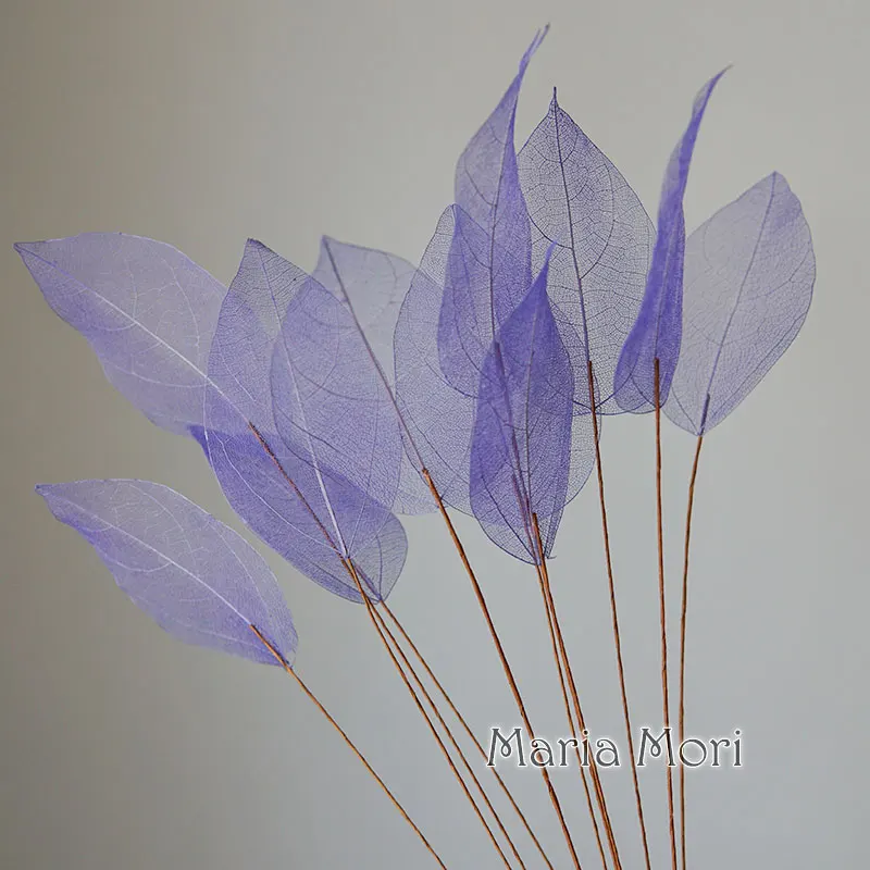 Heimdekoration, Lucency-Blätter, natürliche Blattader, unsterbliche künstliche Blumen, Hochzeit, Tischdekoration, Drahtstiel – Detail 15