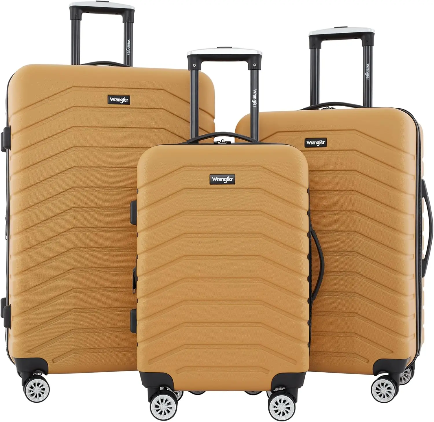 Tahoe 3 Piece Spinner Luggage Set, Amber Gold