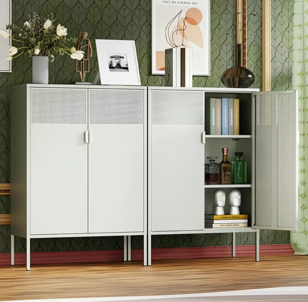Mueble de Almacenamiento Metálico de Diseño Moderno, Mueble para Vajilla de Restaurante Buffet, Mueble de Acero para Sala de Estar, Vestidor, Mueble para el Hogar