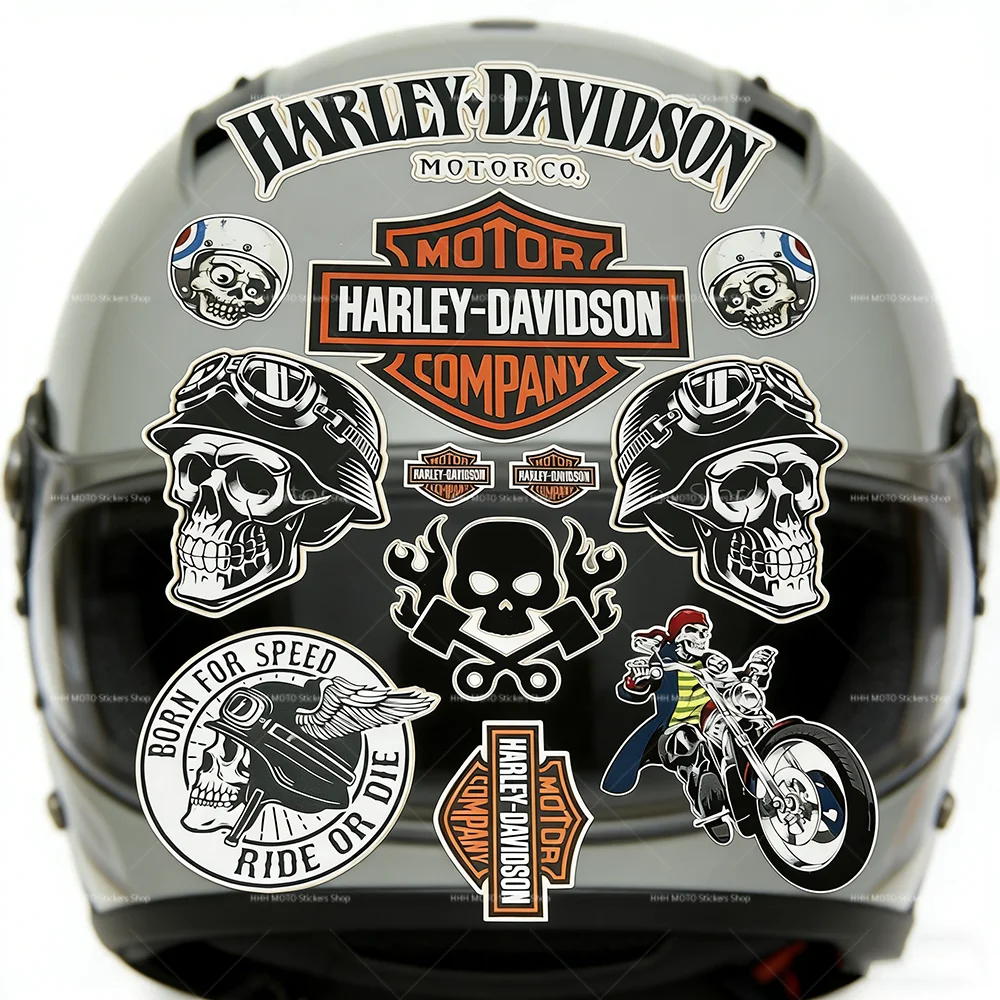 

Motorcycle Stickers Retro Decorative Decals Reflective Waterproof Suitable for Harley-Davidson Modified Stickers Skull
