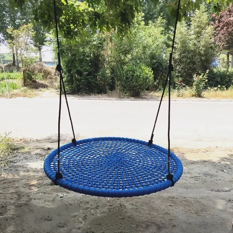 Round Outdoor Garden Hammock Hanging Swings with Rope for Adults and Children Leisure Lounge Chair Camping Lightweight Hammock