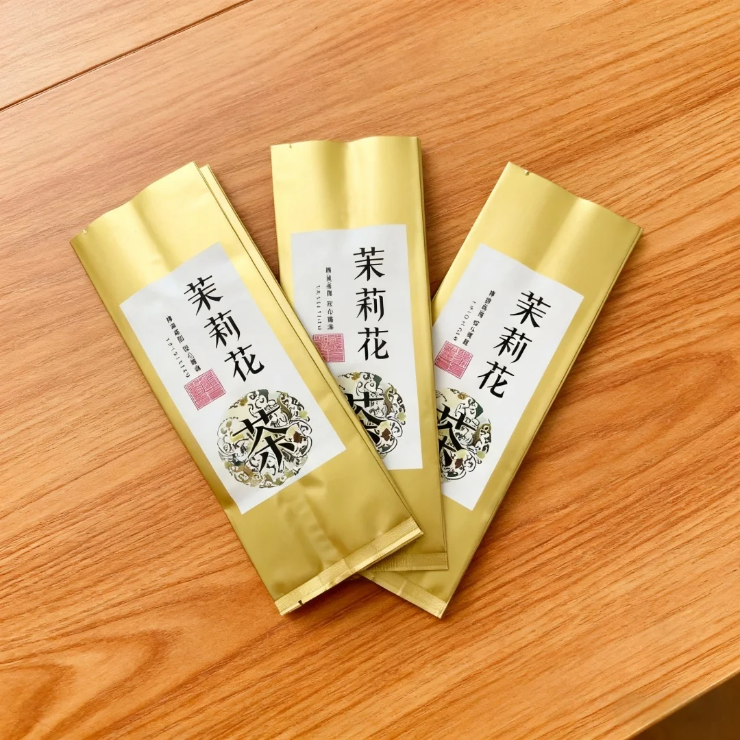 China Jasmine Flower Tea Set Zipper Bags Iron Kuan Sound Green Tea Aluminum Foil Bag Small/Large 250g/500g Recyclable Sealing Ba