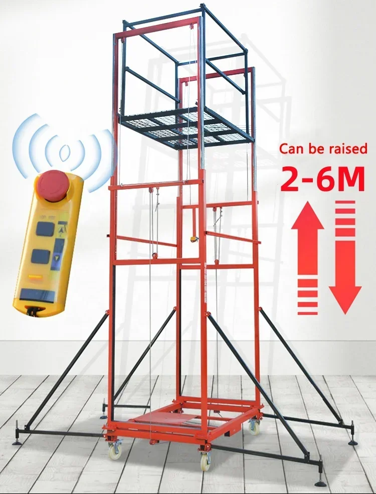 FOR 500kg electric lifting ladder & scaffolding 2-6 meters for construction decoration maintenance remote control