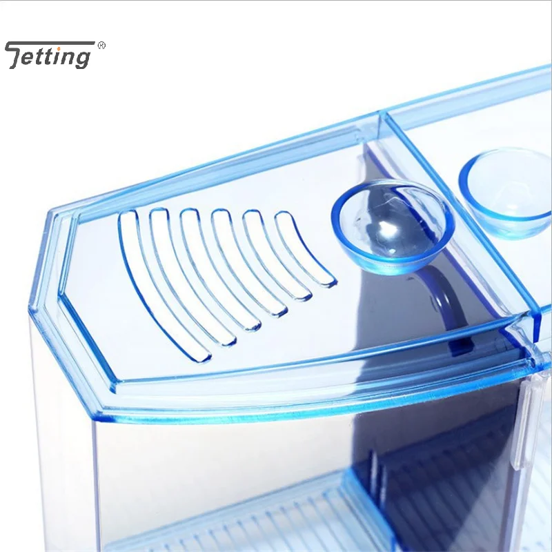 Large Double Compartment Fighting Fish Box Eco Rumble Fish Aquarium Mini Aquarium Plastic Isolation Box Breeding Box