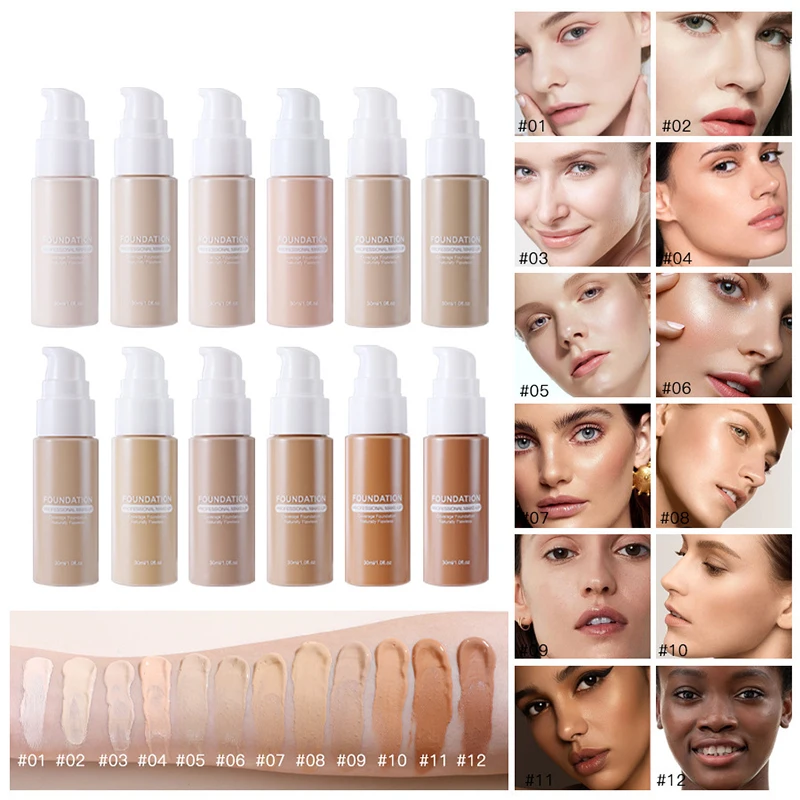 Vloeibare Foundation Effectieve Concealer Waterdichte Olie Controle Zweetbestendige Make-Up Blijvend-Lange Professionele Cosmetica 2024 Nieuw