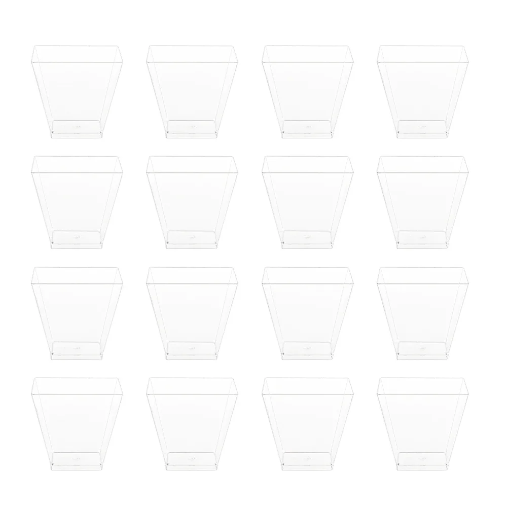 

50 Pcs Dessert Cups Transparent Ice Cream Containers Party Pudding Yogurt Thick Material Stable Bottom Storage Holder Trapezoid