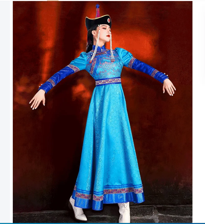 Huaxia innere Mongolei ethnischen Kostüm Leistung Robe Grünland Stil Kleid