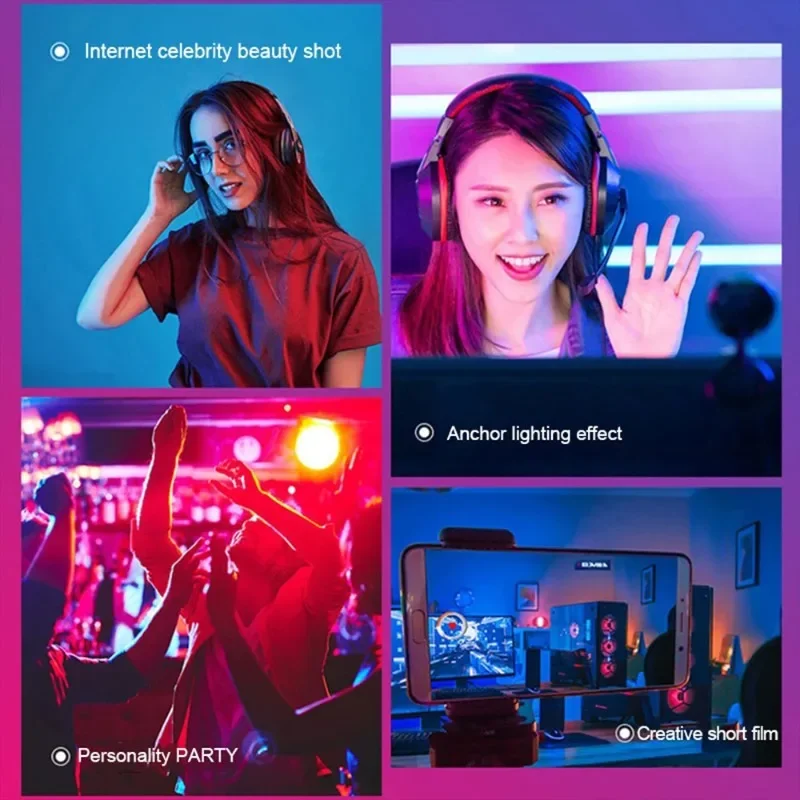 Lampu LED Tabung Tongkat RGB Pencahayaan Fotografi Mini Genggam Warna Tongkat Video Vlog Pesta Festival Musik Tahan Lama