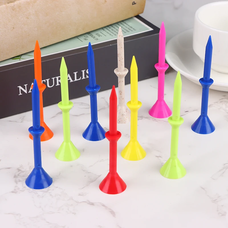 10Pcs 83Mm Golf Nail Ball Tee Wine Cup With Support Plastic Golf Reduce Friction Side Spin Tee For Golfing Practice
