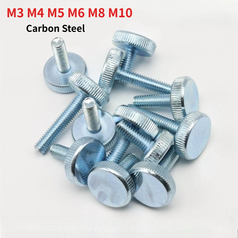 M3 M4 M5 M6 M8 M10 M3-M10 Hand-Tightened Screws GB835 Flat-Head Knurled Large-Round-Head Bolts Hand-Tightened Adjustment Screws