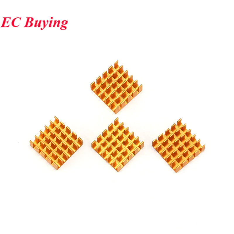 5pcs 22*22*10mm Heatsink Cooling Fin Radiator Aluminum Cooler Fan Heat Sink Golden 22X22X10mm for IC Chip LED CPU Route Computer