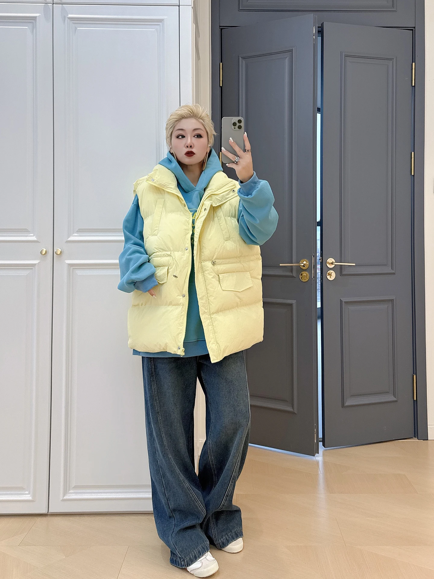 

Женский хлопковый жилет большого размера с эффектом похудения, на шнурке, с воротником-стойкой, в корейском стиле, повседневная верхняя одежда