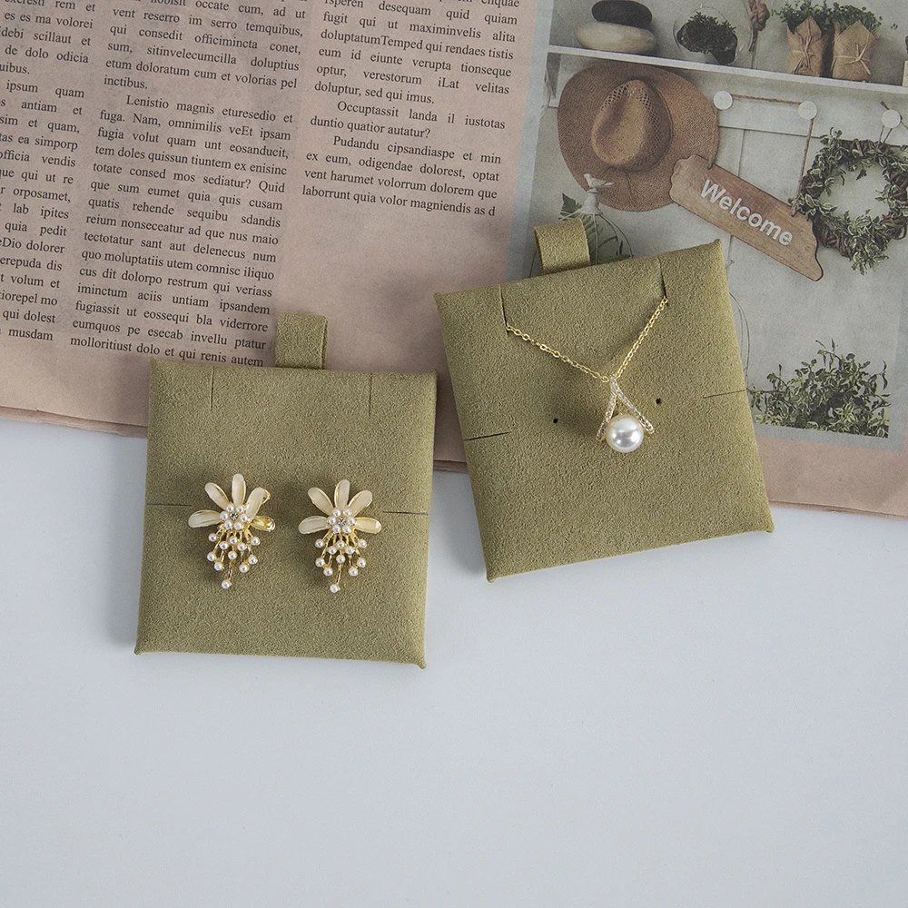 20Pcs/Lot Necklace Display Cards Microfiber Jewelry Packaging Card for Earrings Keychain Bracelet Hair Band Over Hanging Holder