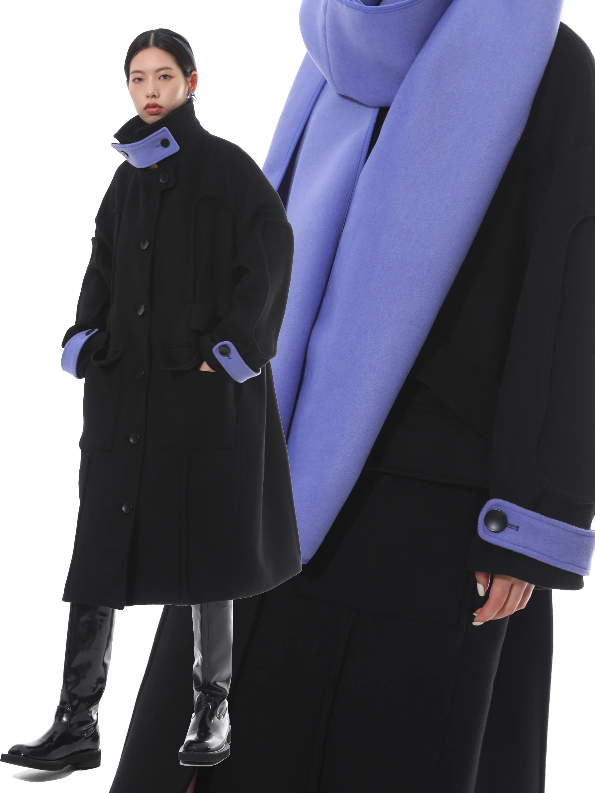 

Пальто KIOSQUE Original Long Woolen Coat женское, с 3D-дизайном, из высококачественного материала, для повседневной носки, асимметричное, с карманами