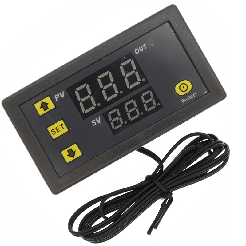 W3230 12V 24V AC110-220V Probe line 20A Digital Temperature Control LED Display Thermostat With Heat/Cooling Control Instrument