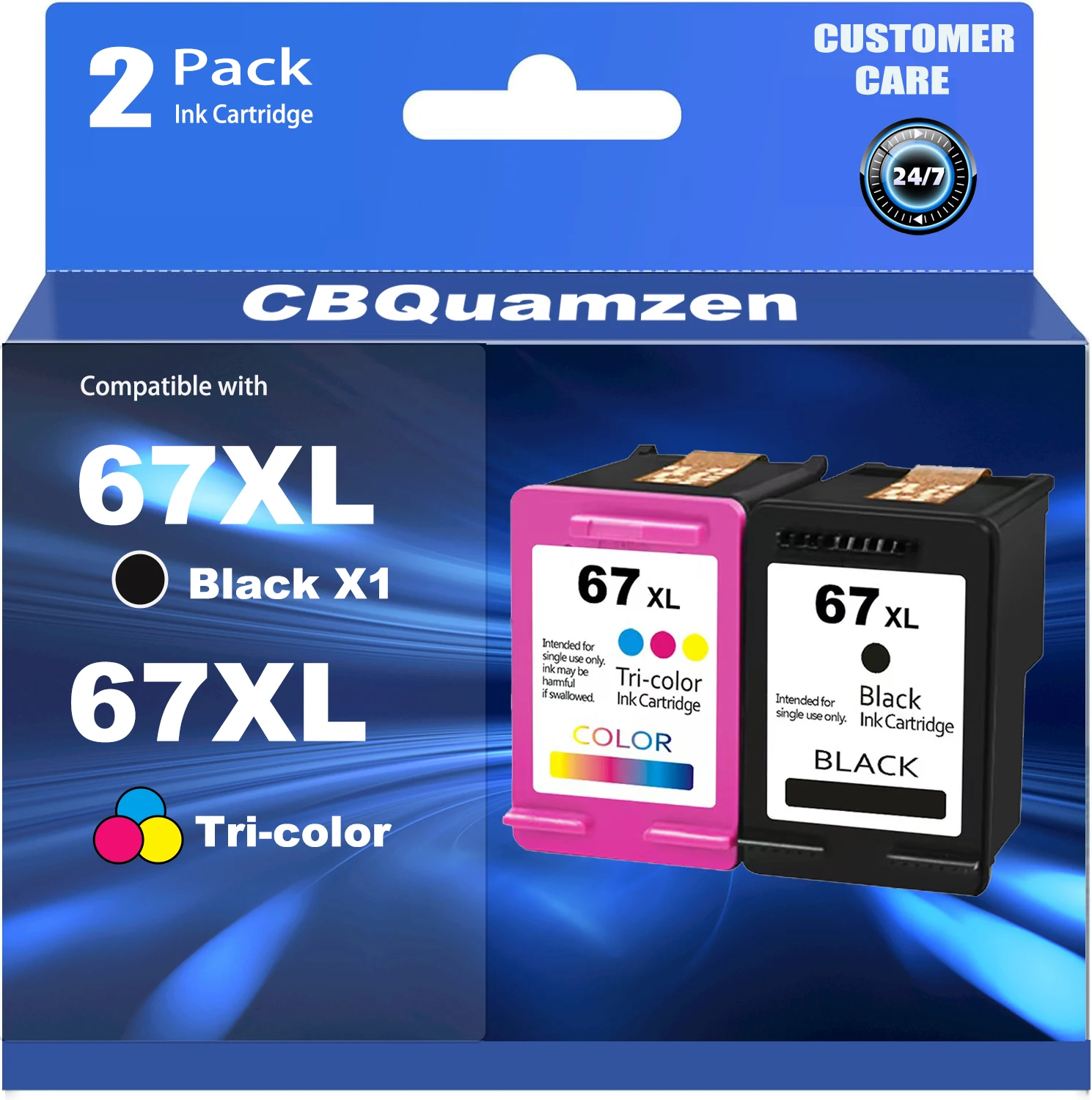 

67xl Ink Cartridges Replacement For 67xl Combo Pack Work With Deskjet 2755e 2700 2855e 4155e 4100 Envy 6055 6055e Printe