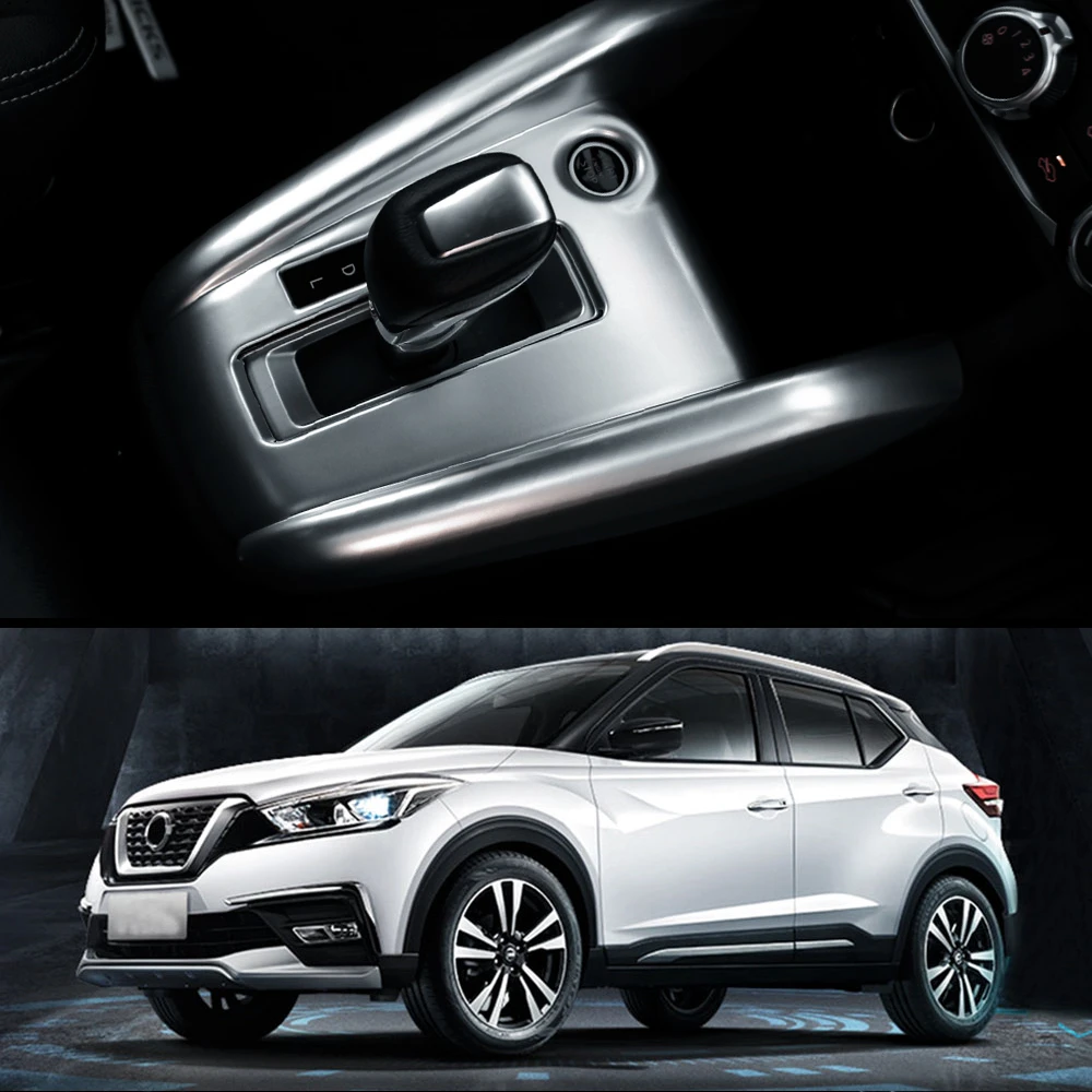 For Nissan Kicks 2017 2018 2019 2020 2021 2022 Gear Shift Panel Frame Sticker Cover ABS Modification Decoration Car Accessories