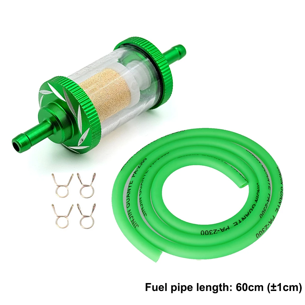 Geändert Universal 6mm Inline Kraftstoff Filter Aluminium Legierung Sheel Kupfer Kern Für Motorrad Roller ATV Dirt Pit Bike Motocross