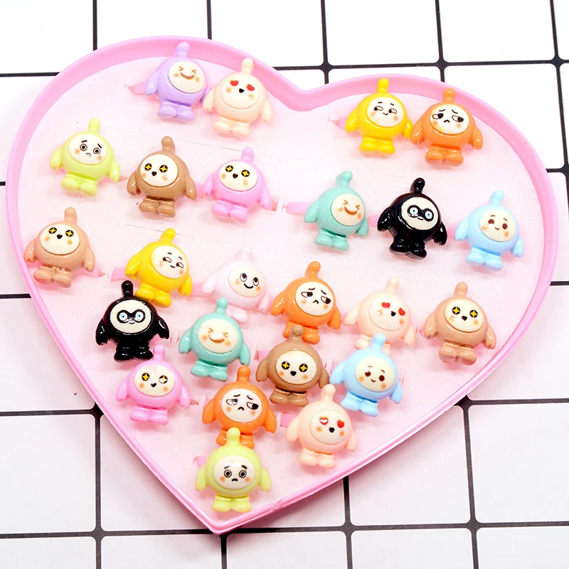 10/20pcs Kawaii Eggy Party Cartoon Ring Kids Girl Ring Children Baby Jewellery Party Supplies Decoration Toy Gifts