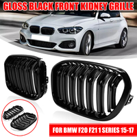 2015-2017 Racing Grille For BMW F20 F21 120i LCI 1 Series 2015 2016 2017 Glossy Black Front Kidney Grill Grille 2 Slat