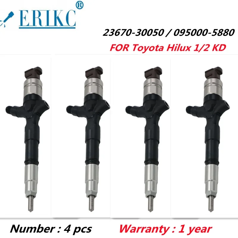 

Auto Accessory Common Rail Injectors 095000-5880 095000-5881 23670-39096 23670-39095 095000-5660 for TOYOTA Hiace ERIKC 4PCS