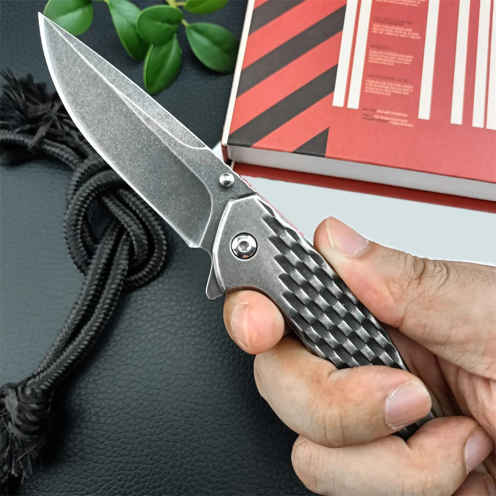 Tappet 1353 Practical Pocket Knife Blackwashed Drop Point Blade Flipper Assisted Everyday Carry Outdoor Hunting Folding Knives