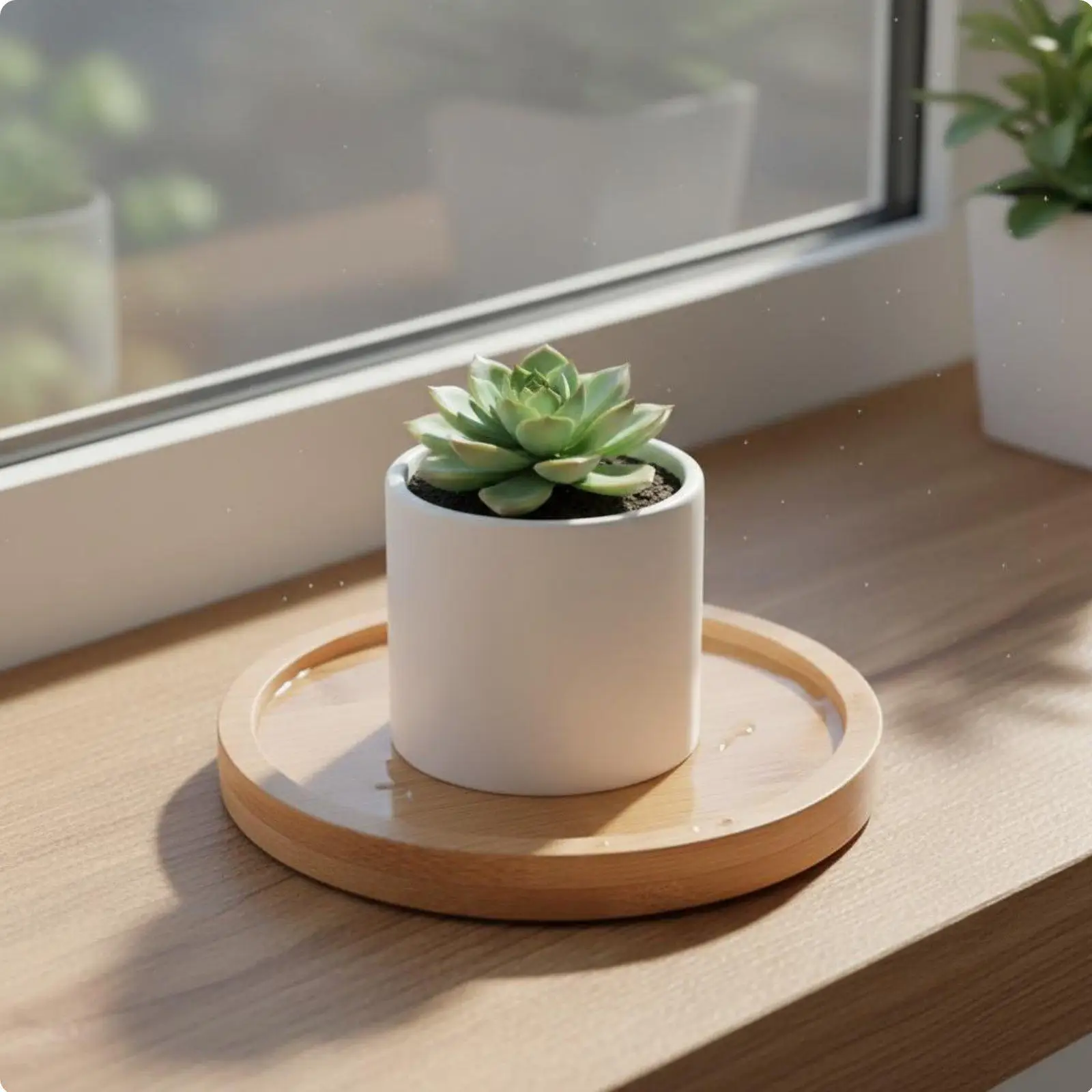 Bamboo Industrial Tray Plant Coaster Multifunction Wooden Saucer Waterproof Design for Indoor Ceramic Pots