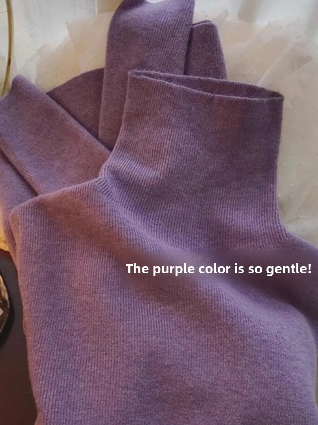 

Фиолетовый шерстяной трикотаж с высоким воротником, женский осенне-зимний трикотаж, мягкий длинный све, облегающий топ для внутренней одежды