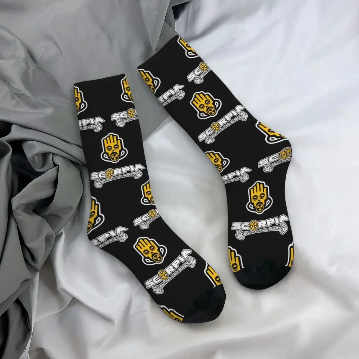 

All Seasons Crew Stockings Scorpia - Central Del Sonido Socks Crazy Hip Hop Long Socks for Men Women Valentine's Day Gifts