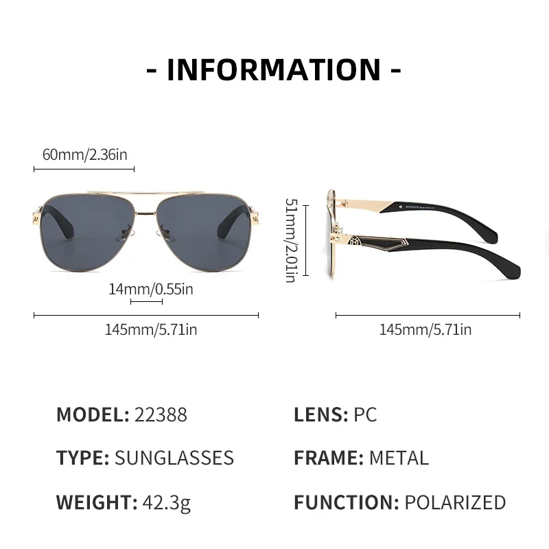 Maybach-gafas de sol polarizadas para hombre, lentes de sol para conducir, ocio, 22388 #