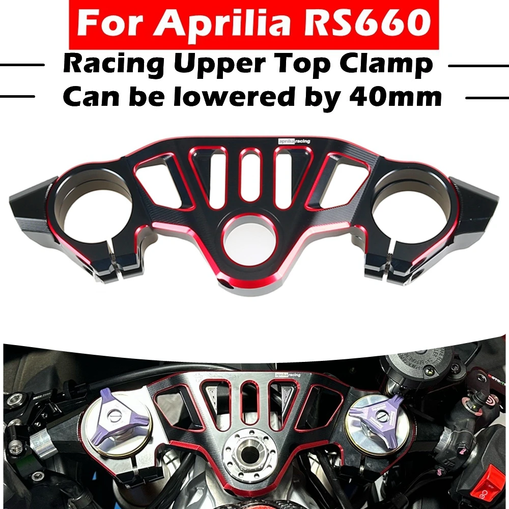 

For Aprilia RS660 2021-2023 2024 Motorcycle CNC Racing Refit Clip On Handle Bars Front End Upper Top Clamp