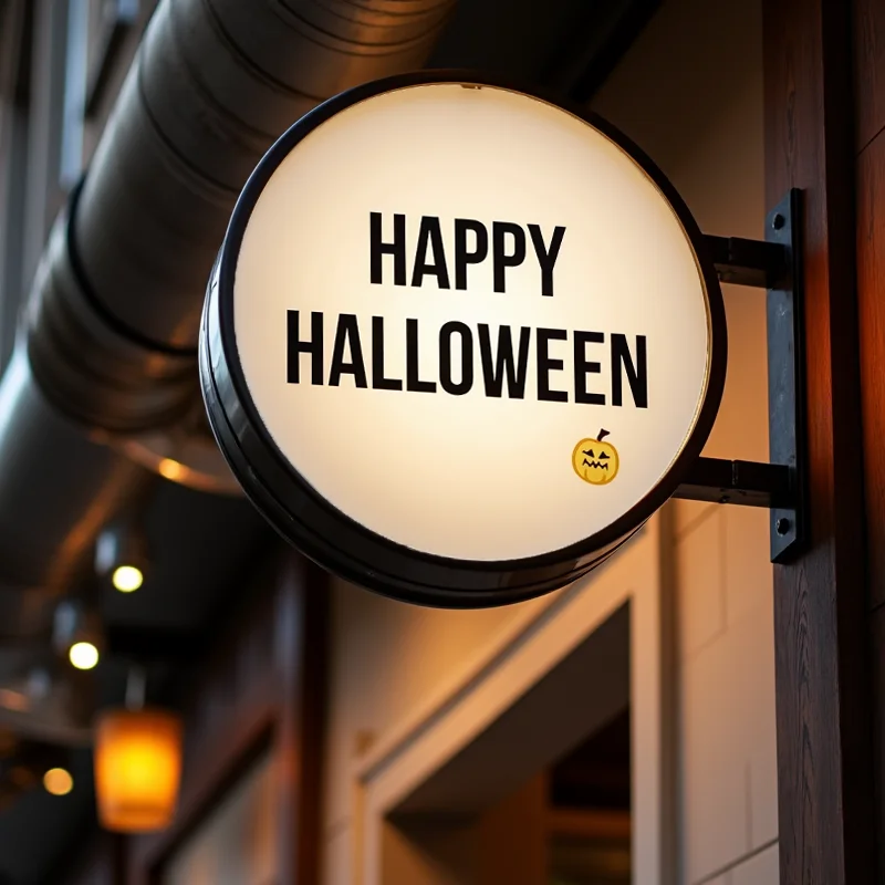 Custom halloween Light Box Round Waterproof Acrylic LED Outdoor Business Sign Double Sided Backlit Advertising Display