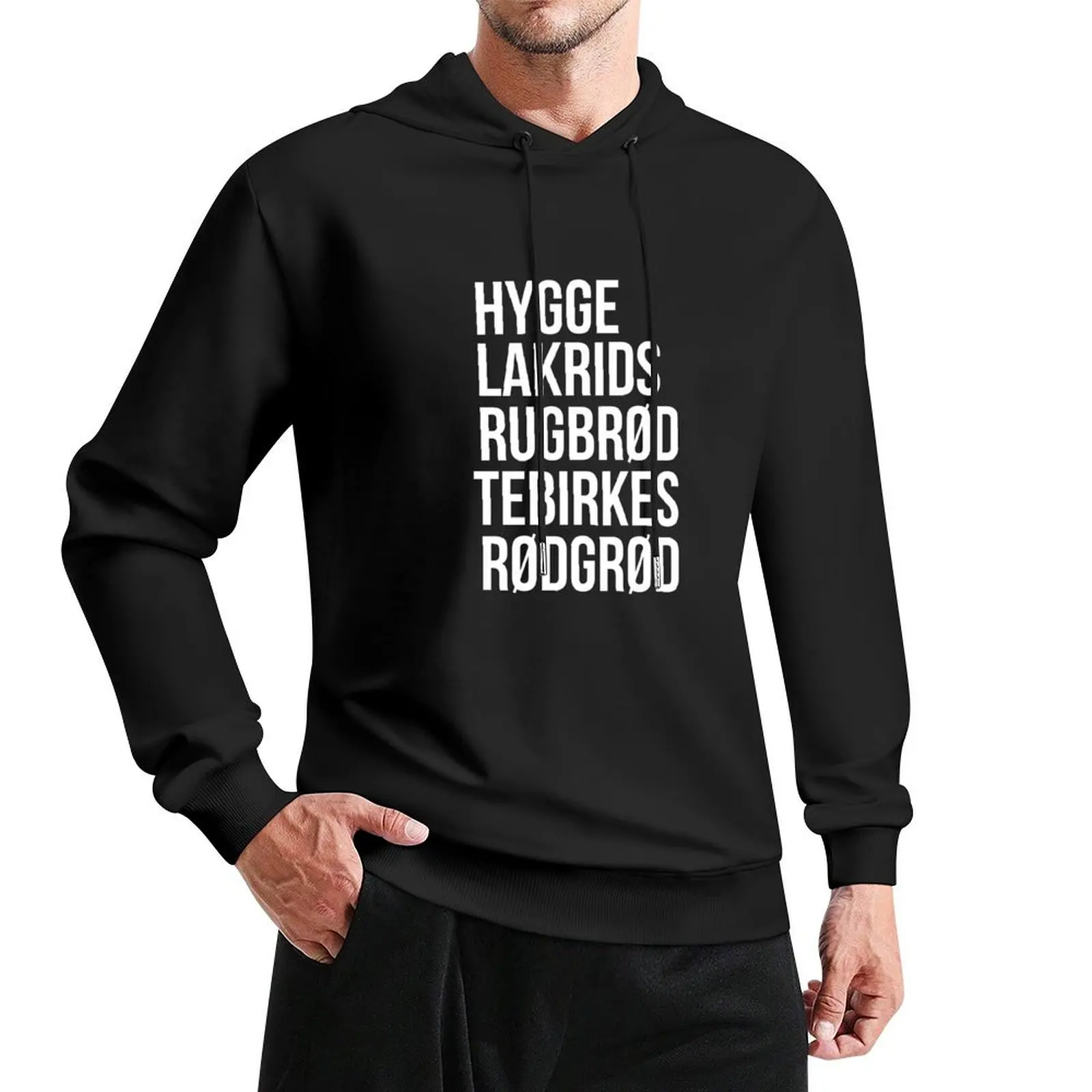 Hygge Lakrids Rugbr?d Tebirkes R?dgr?d. Identifiable Danish Pullover Hoodie clothes for men hoodie men