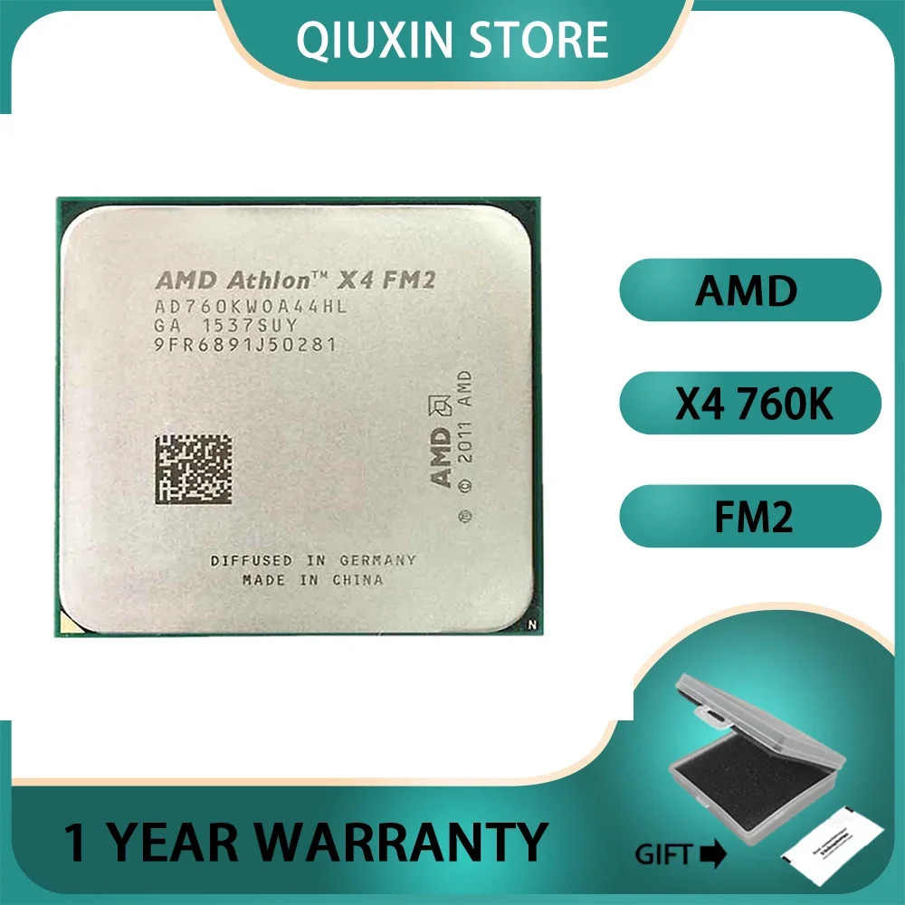 AMD Athlon X4 760K 760 K  AD760KWOA44HL Socket FM2 Quad-Core Quad-Thread 3.8G 100W