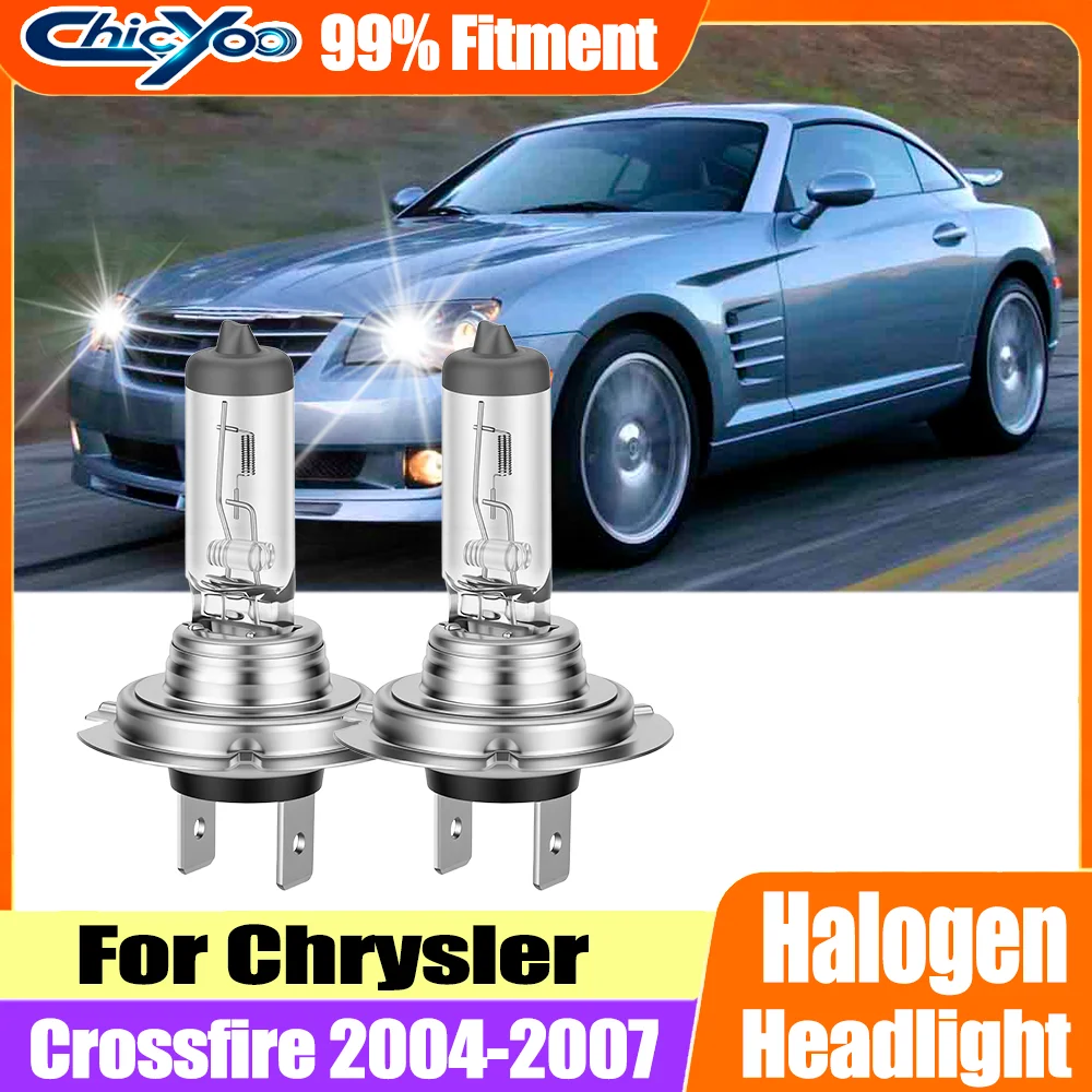 2PCS 3000K Yellow H7 Halogen Headlight Bulbs 55W Canbus No Error 12V Car Front Lights For Chrysler Crossfire 2004 2005 2006 2007