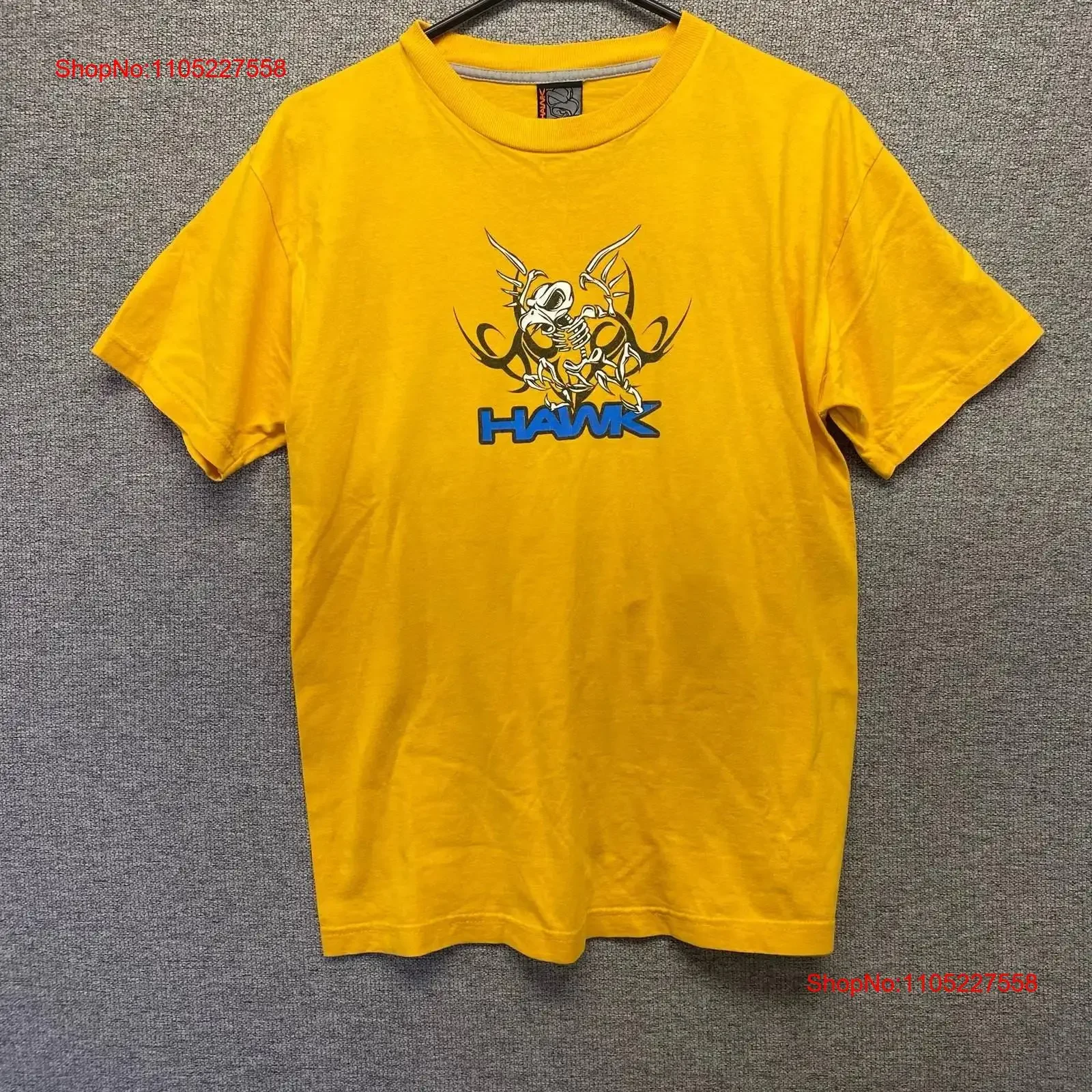 Vintage 90s Tony HAWK graphic tee 2000s Skate Skeleton bird USA MADE Mens S vintage Washed Comfortable Casual streetwear homme