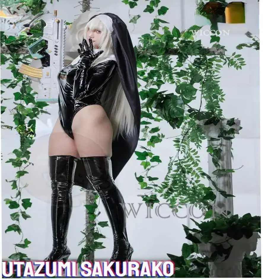 Juego archivo azul Utazumi Sakurako disfraz de Cosplay archivo azul miembro de la hermandad disfraz y peluca Sakurako