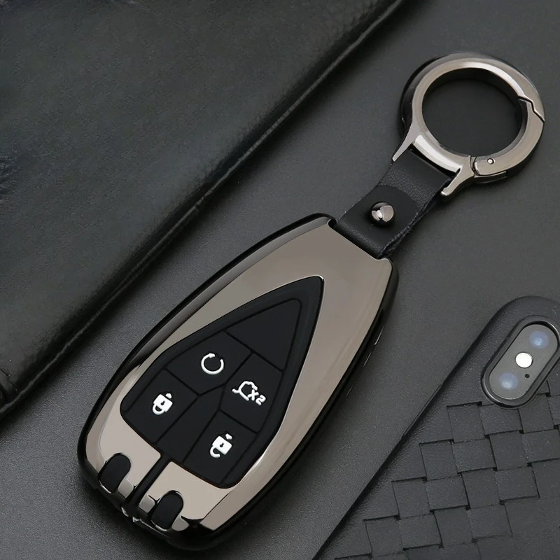 Premium Zinc Alloy Key Cover Case for Changan CS75 Plus/Eado 2020/CS35 Plus/CS55 Plus Blue Whale Edition - Key Fob Shell